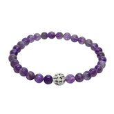 Libela Pulsera de Cuarzo Amatista con Dije Cristal